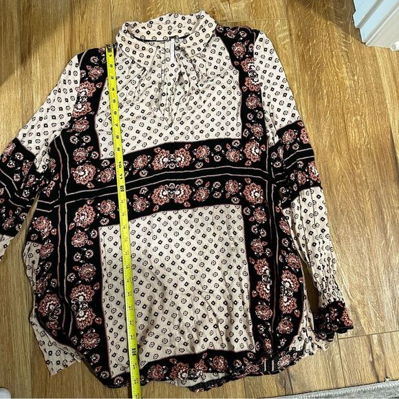 Free People Changing Times boho tunic Womens Small flowy long sleeve top - Picture 12 of 14